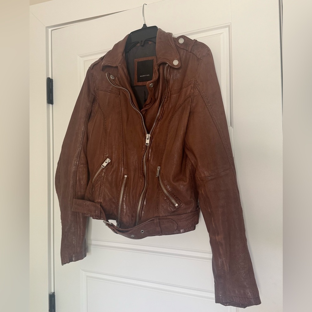 Mauritius brown leather jacket